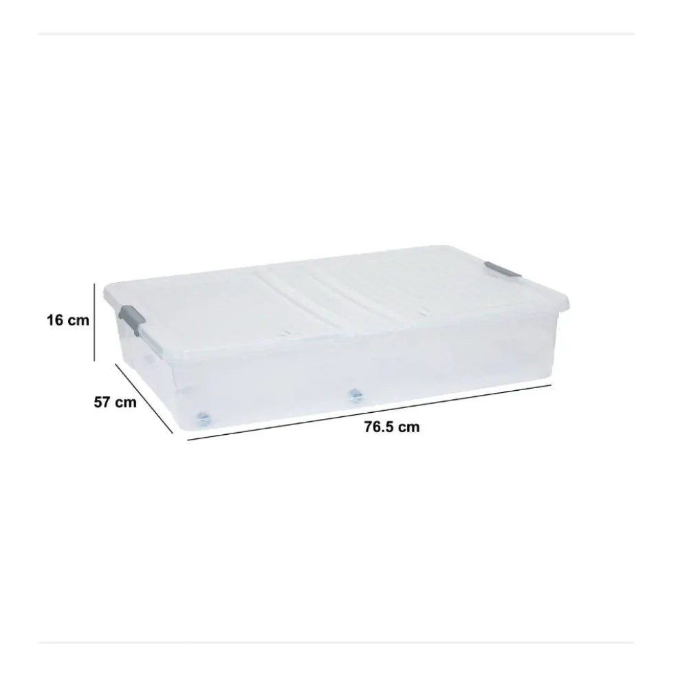 Opbergbox onder bed op wielen en klapdeksel 53 liter Five®