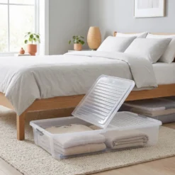 Opbergbox onder bed op wielen en klapdeksel 53 liter Five®