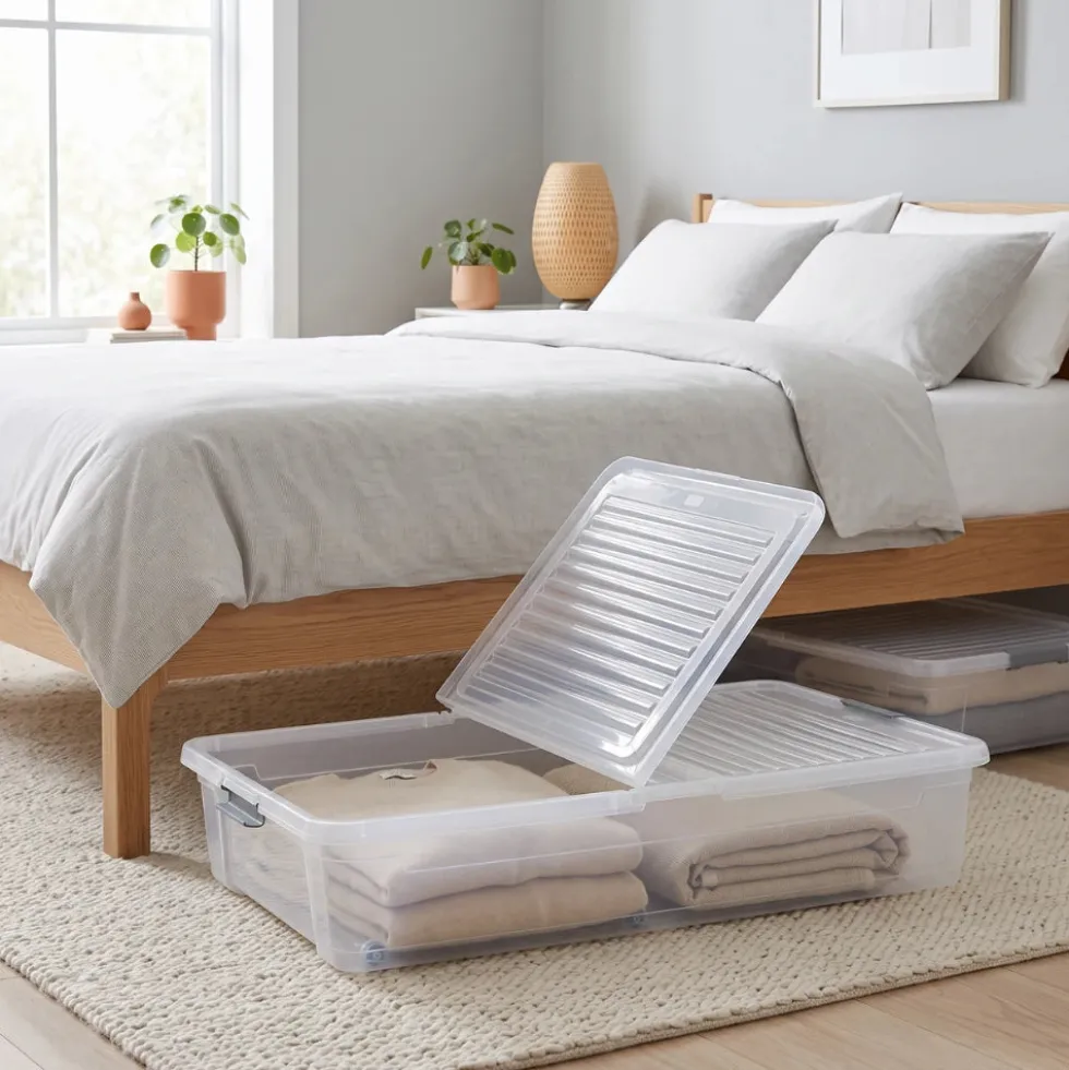 Opbergbox onder bed op wielen en klapdeksel 53 liter Five®