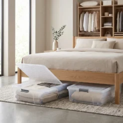 Opbergbox onder bed op wielen en klapdeksel 53 liter Five®