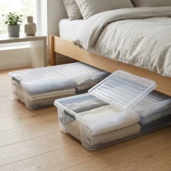 Opbergbox onder bed op wielen en klapdeksel 33 liter Five®