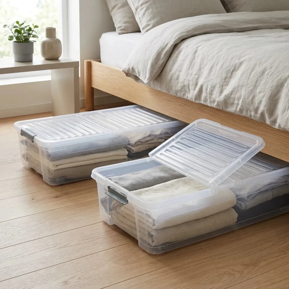 Opbergbox onder bed op wielen en klapdeksel 33 liter Five®