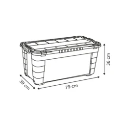 Opbergbox 4 zijden scharnierdeksel optie 80 liter Five®