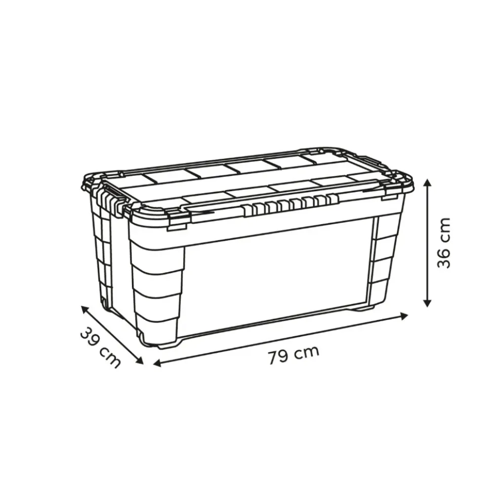 Opbergbox 4 zijden scharnierdeksel optie 80 liter Five®