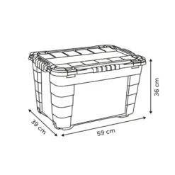 Opbergbox 4 zijden scharnierdeksel optie 60 liter Five®