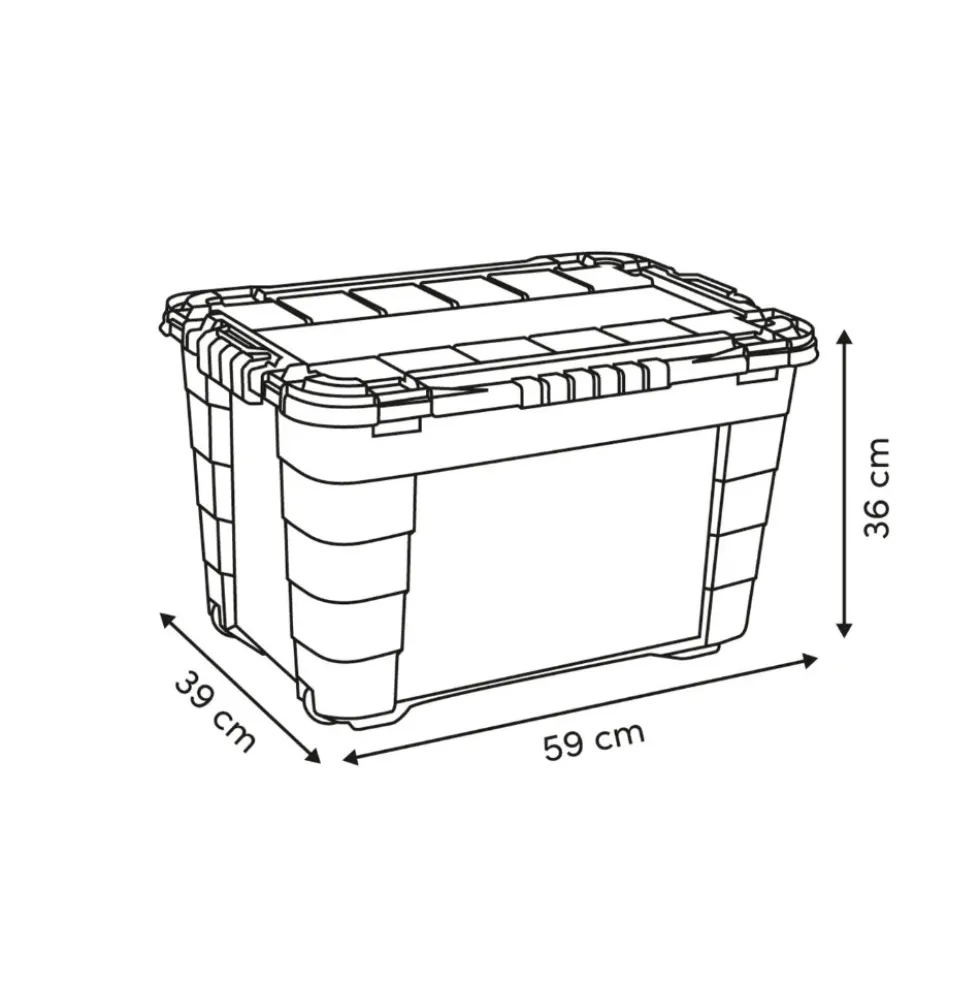 Opbergbox 4 zijden scharnierdeksel optie 60 liter Five®