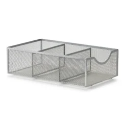 Open rekje met uitschuifbare mand zilver Zeller Present