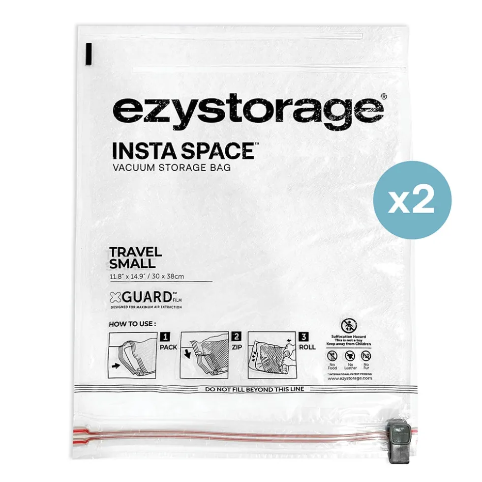 Oprolbare vacuümzak 2x small en 3x medium Ezystorage