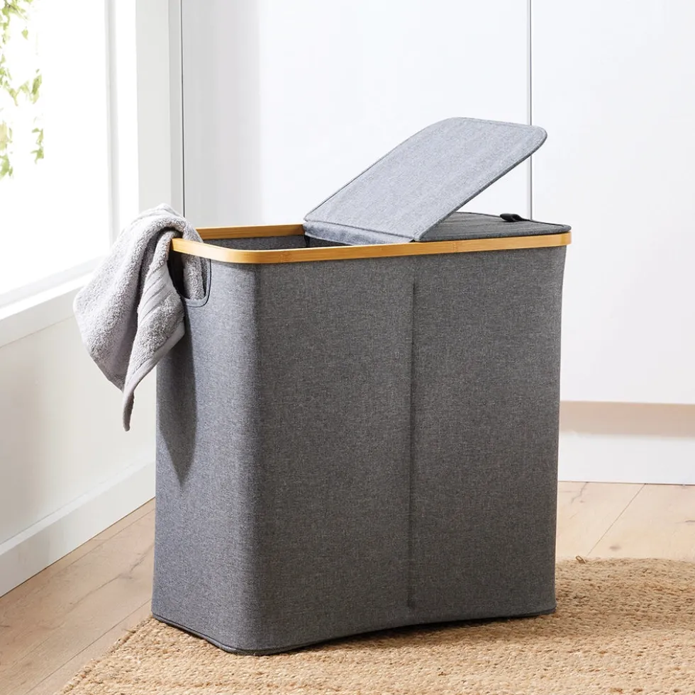 Opvouwbare wasmand 2-vaks 87 liter Ezystorage