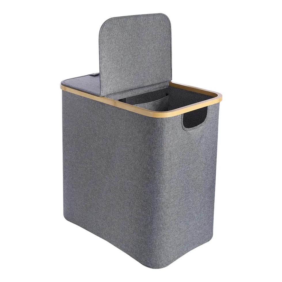 Opvouwbare wasmand 2-vaks 87 liter Ezystorage