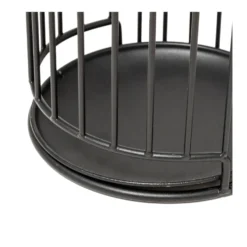 Parapluhouder zwart met lekbak metaal Five®