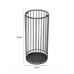 Parapluhouder zwart met lekbak metaal Five®