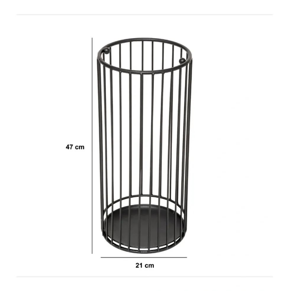 Parapluhouder zwart met lekbak metaal Five®