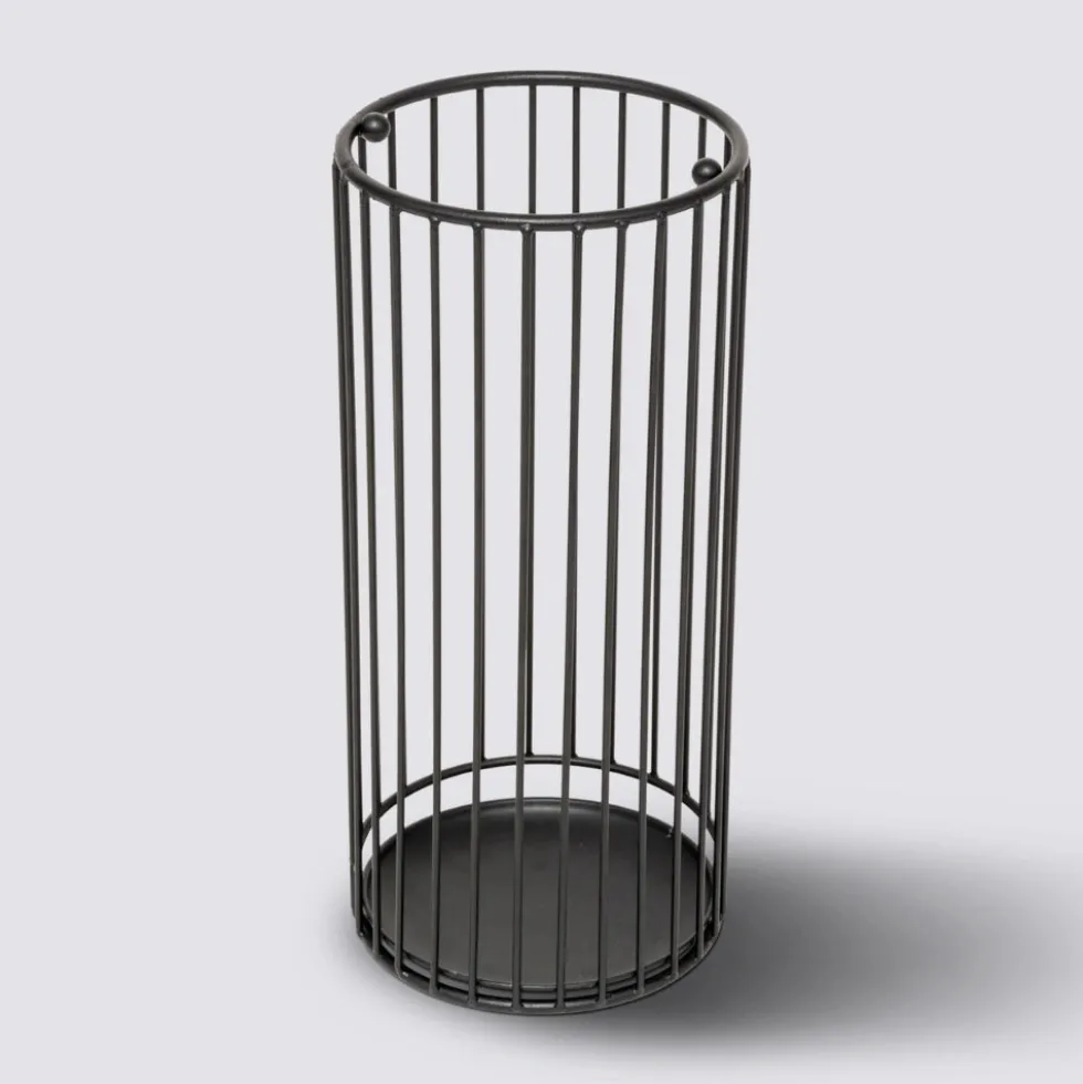 Parapluhouder zwart met lekbak metaal Five®