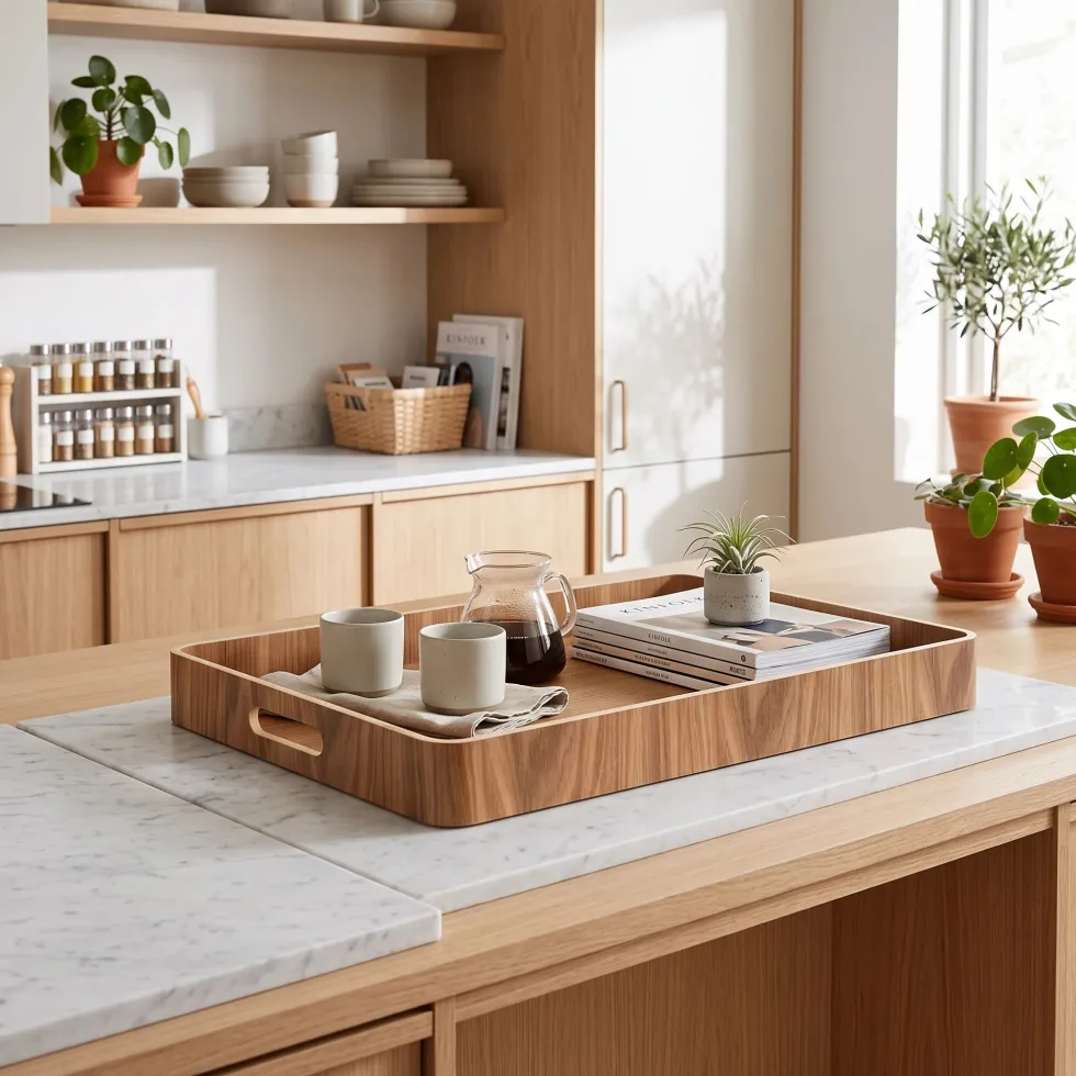 Rechthoekig houten dienblad Five®