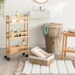 Smalle keukentrolley 3 niveaus bamboe Five®