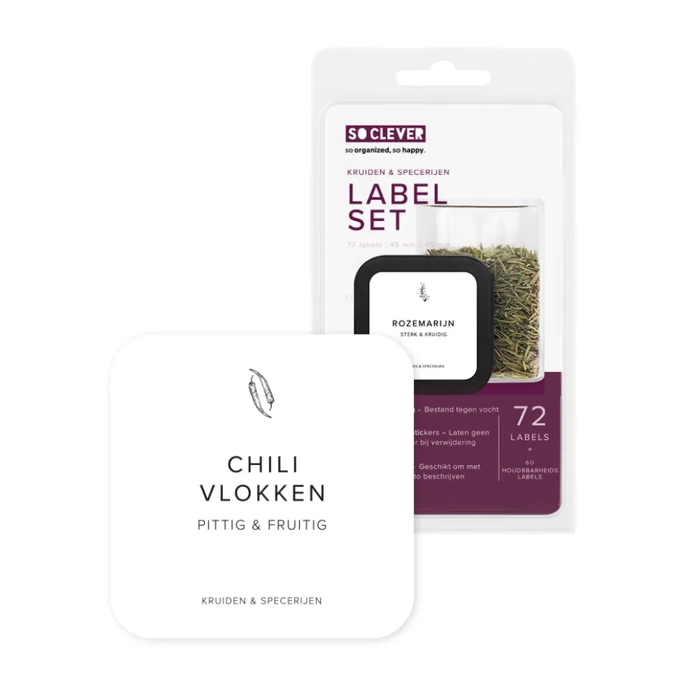 So Clever Kruiden Labels 72 stuks 45x45mm