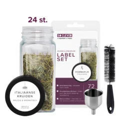 So Clever kruidenset 24 Kruidenpotjes 120 ml met Ø35mm Labels