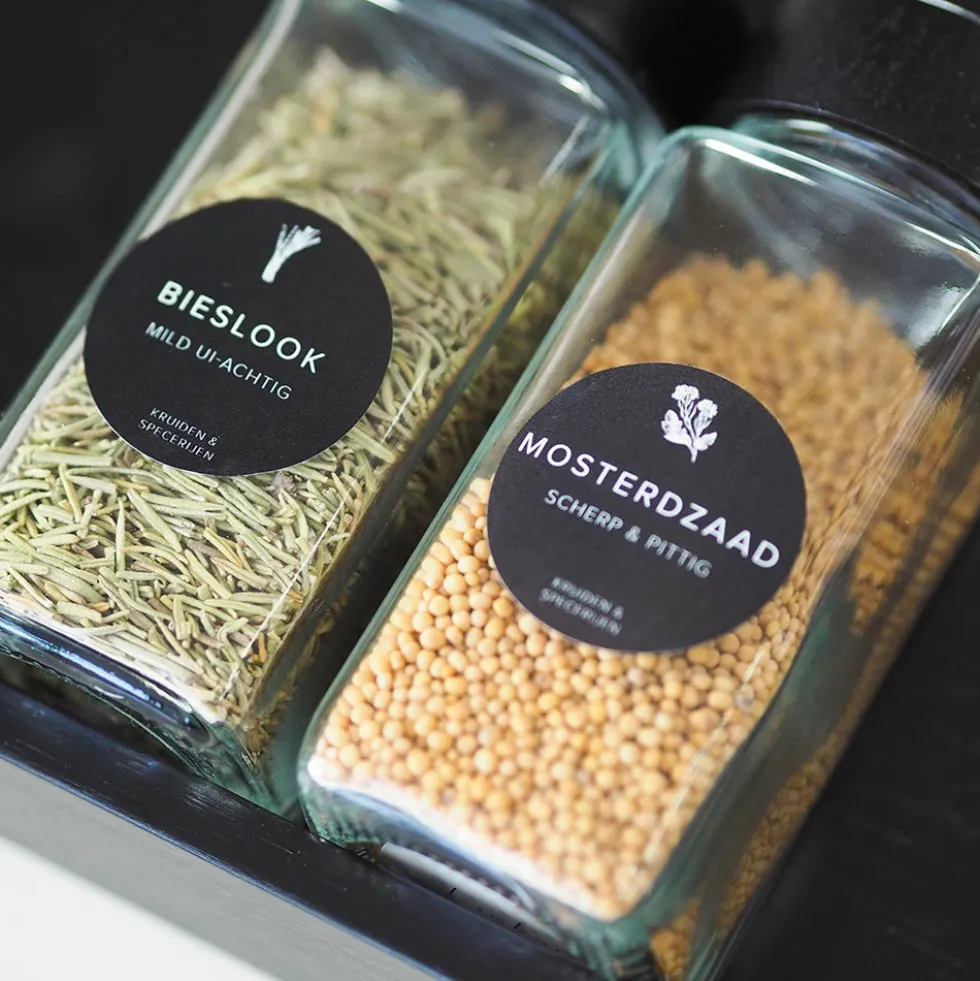 So Clever kruidenset 24 Kruidenpotjes 120 ml met Ø35mm Labels