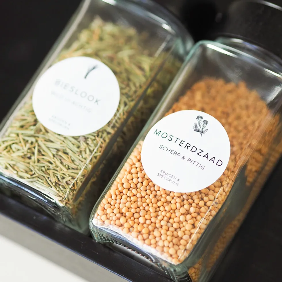 So Clever kruidenset 12 Kruidenpotjes 120 ml met Ø35mm Labels