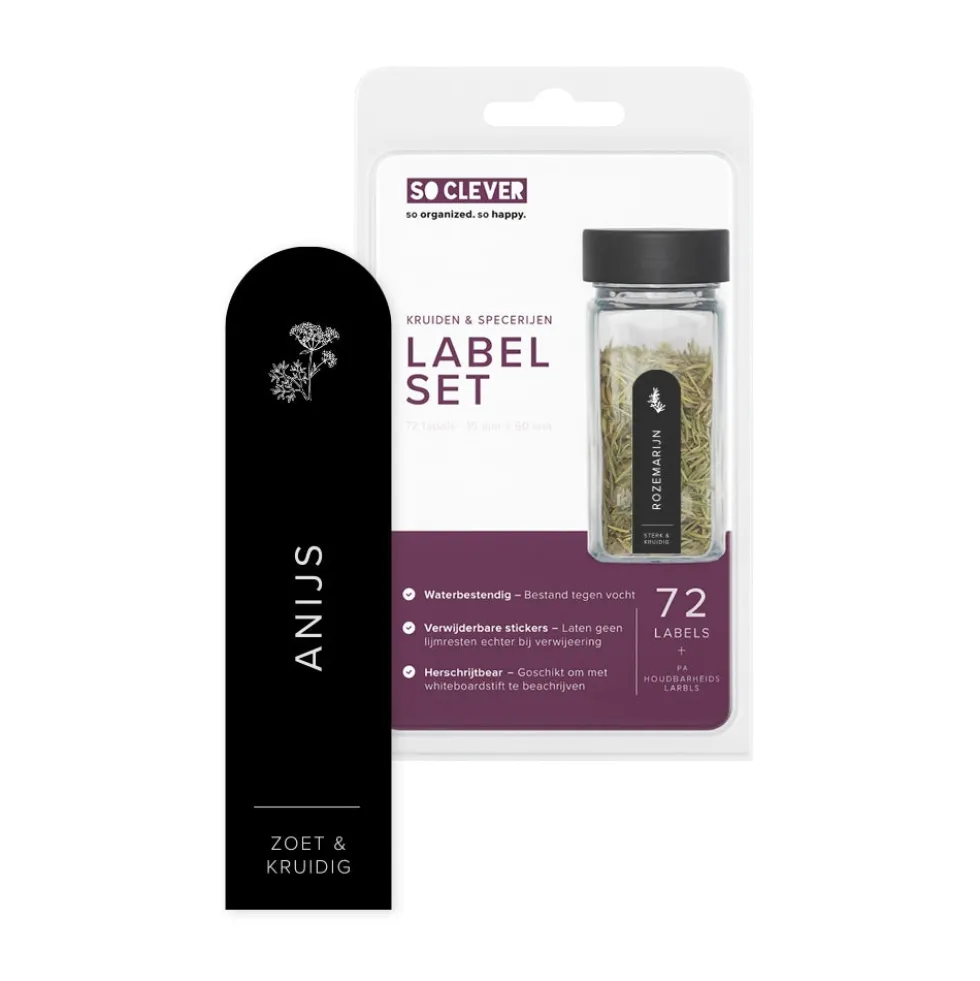 So Clever kruidenset 24 Kruidenpotjes 120 ml met 15x60mm Labels