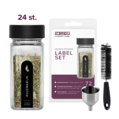 So Clever kruidenset 24 Kruidenpotjes 120 ml met 15x60mm Labels