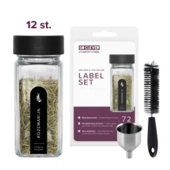 So Clever kruidenset 12 Kruidenpotjes 120 ml met 15x60mm Labels