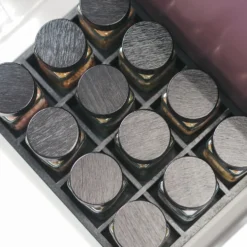 So Clever Vierkante Kruidenpotjes 120 ml (24 st.) Bamboe Zwarte Deksels