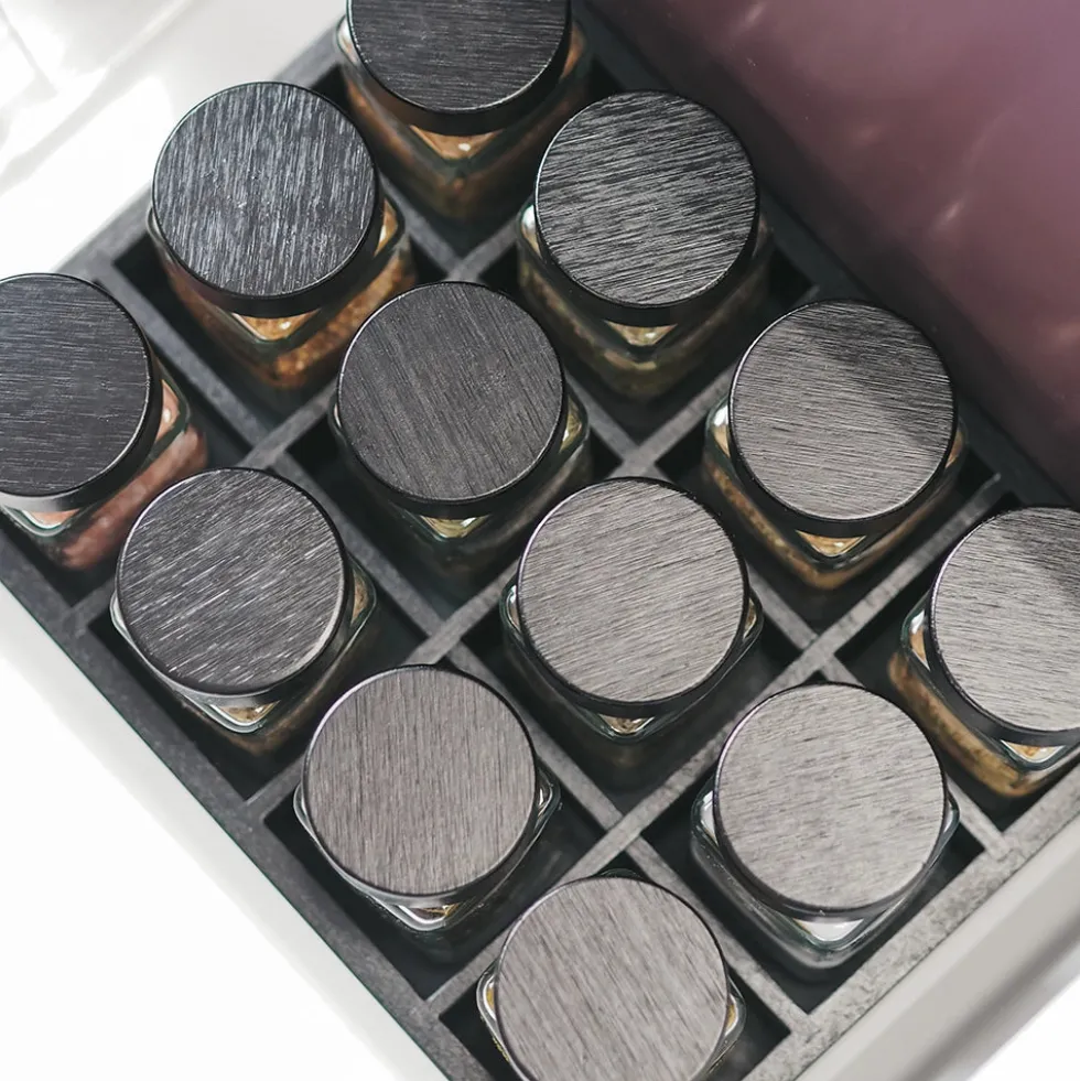 So Clever Vierkante Kruidenpotjes 120 ml (24 st.) Bamboe Zwarte Deksels