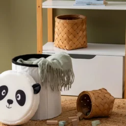 Speelgoedmand en poef met deksel Panda Atmosphera