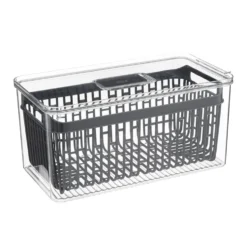 Stapelbaar koelkastbakje medium met 1 zeefmandje Five®