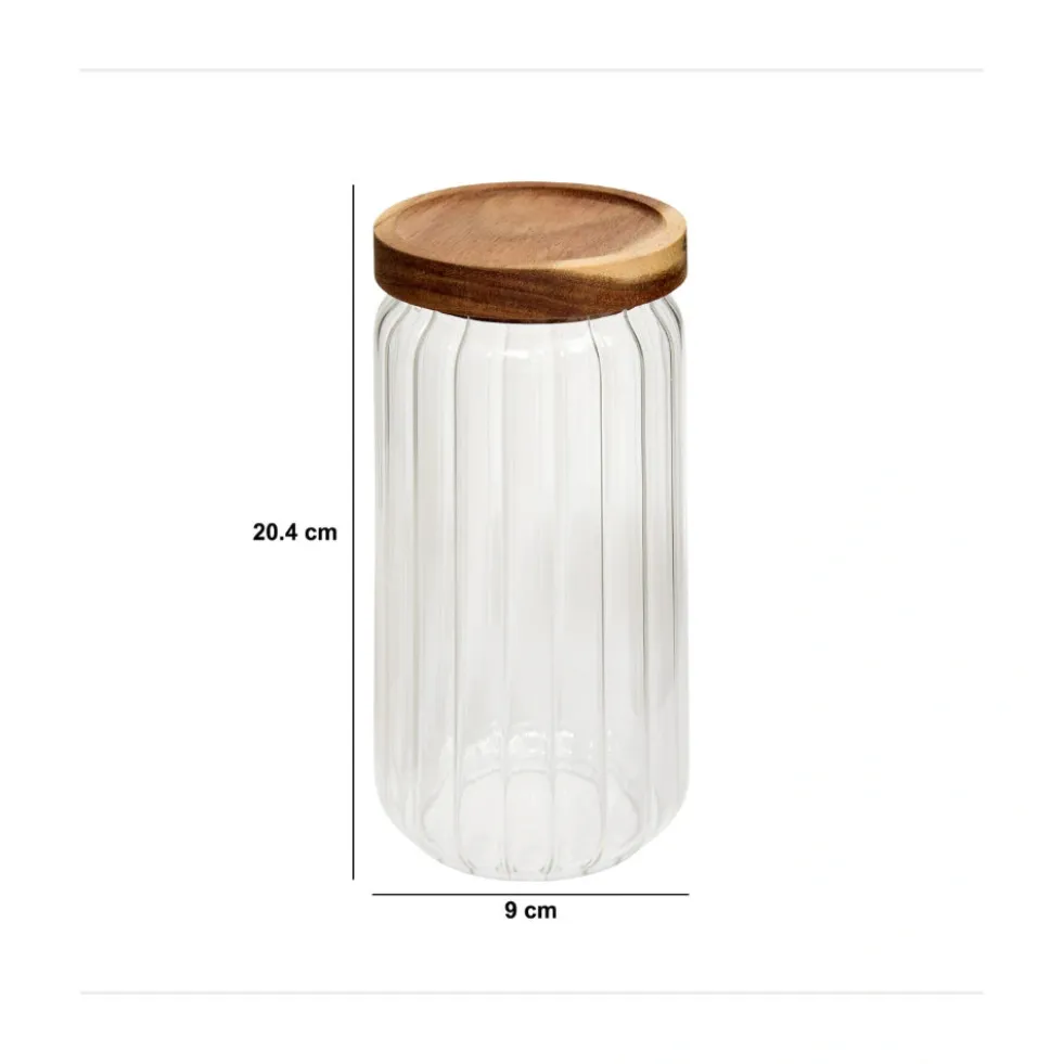 Stijlvolle luchtdichte glazen voorraadpot 1 liter Five®