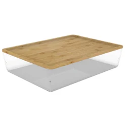Transparant bakje bamboe deksel 6 liter Ezystorage