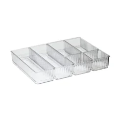Transparante ladebakjes 6-delige set ribbelpatroon Five®
