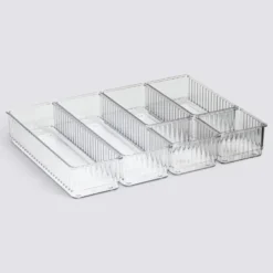 Transparante ladebakjes 6-delige set ribbelpatroon Five®