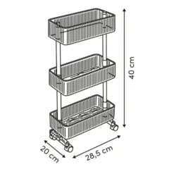 Transparante smalle trolley Five® - Plastor