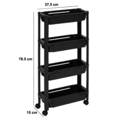 Uitschuifbare zwarte trolley Five®