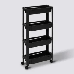 Uitschuifbare zwarte trolley Five®