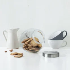 Voorraadpot glas 2.1 liter met metalen deksel Five®
