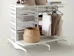 Vrijstaand Elfa Rek Room Divider met Uitschuifbare Manden - 124,8 cm