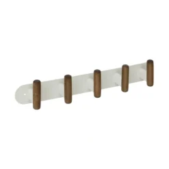 Wandkapstok metaal/hout 40cm met 5 ophanghaken Five® Cassie