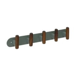 Wandkapstok metaal/hout 40cm met 5 ophanghaken Five® Cassie
