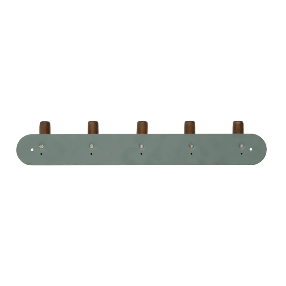 Wandkapstok metaal/hout 40cm met 5 ophanghaken Five® Cassie