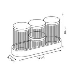 Wattenschijfjes en -staafjes houder 5-delige set Five®