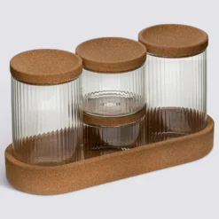Wattenschijfjes en -staafjes houder 5-delige set Five®
