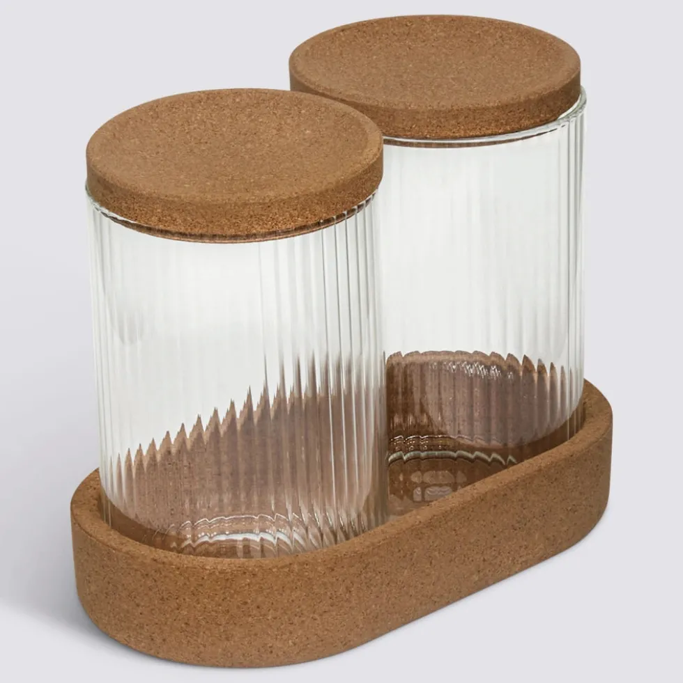 Wattenschijfjes en -staafjes houder 3-delige set Five®