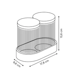 Wattenschijfjes en -staafjes houder 3-delige set Five®