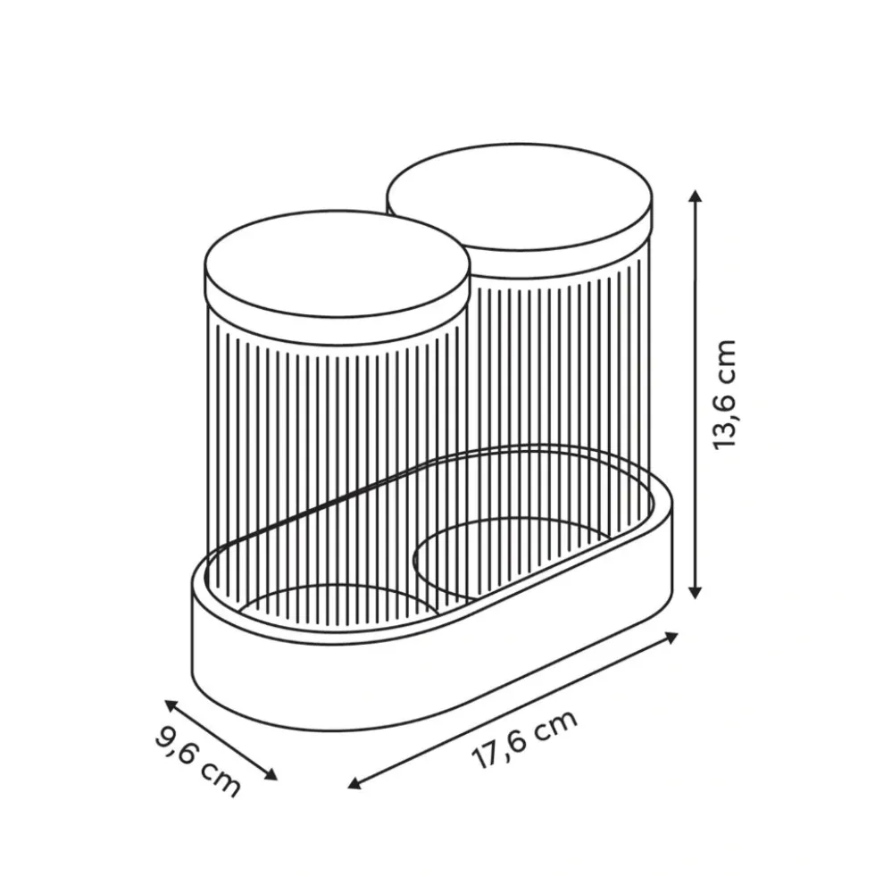 Wattenschijfjes en -staafjes houder 3-delige set Five®