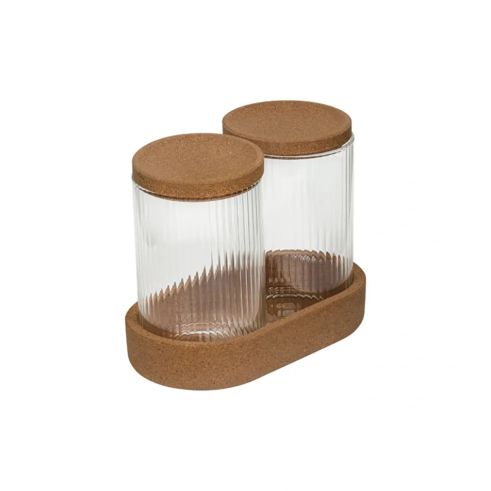 Wattenschijfjes en -staafjes houder 3-delige set Five®