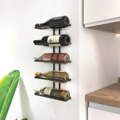 Wijnrek muur 5 flessen Metaltex